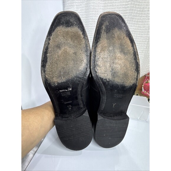 (P6) HUGO BOSS BLACK LEATHER VENETIAN LOAFERS,Men’s,SIZE 11.5 main image 9